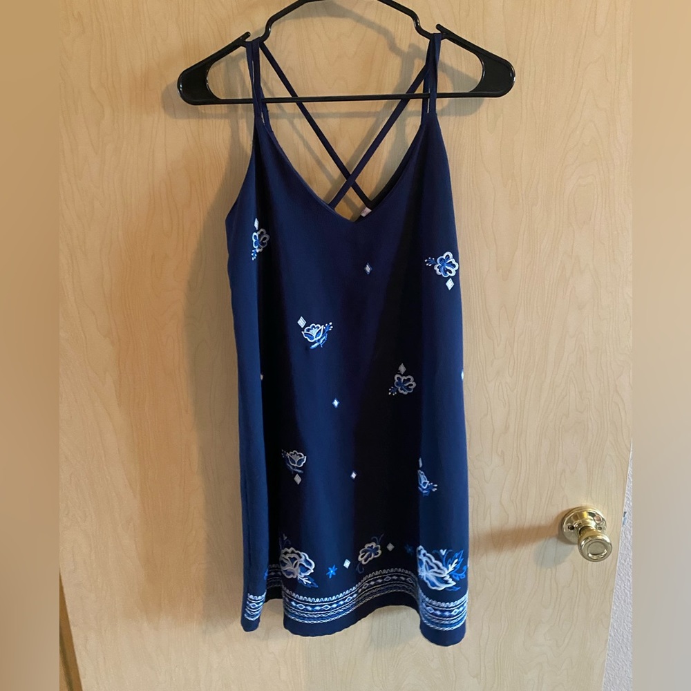 Strappy navy dress